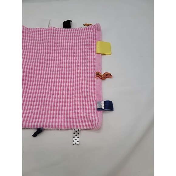 Snooze Baby Security Blanket Pink  And Pink and White Checkered Blanket Lovey - Picture 10 of 12